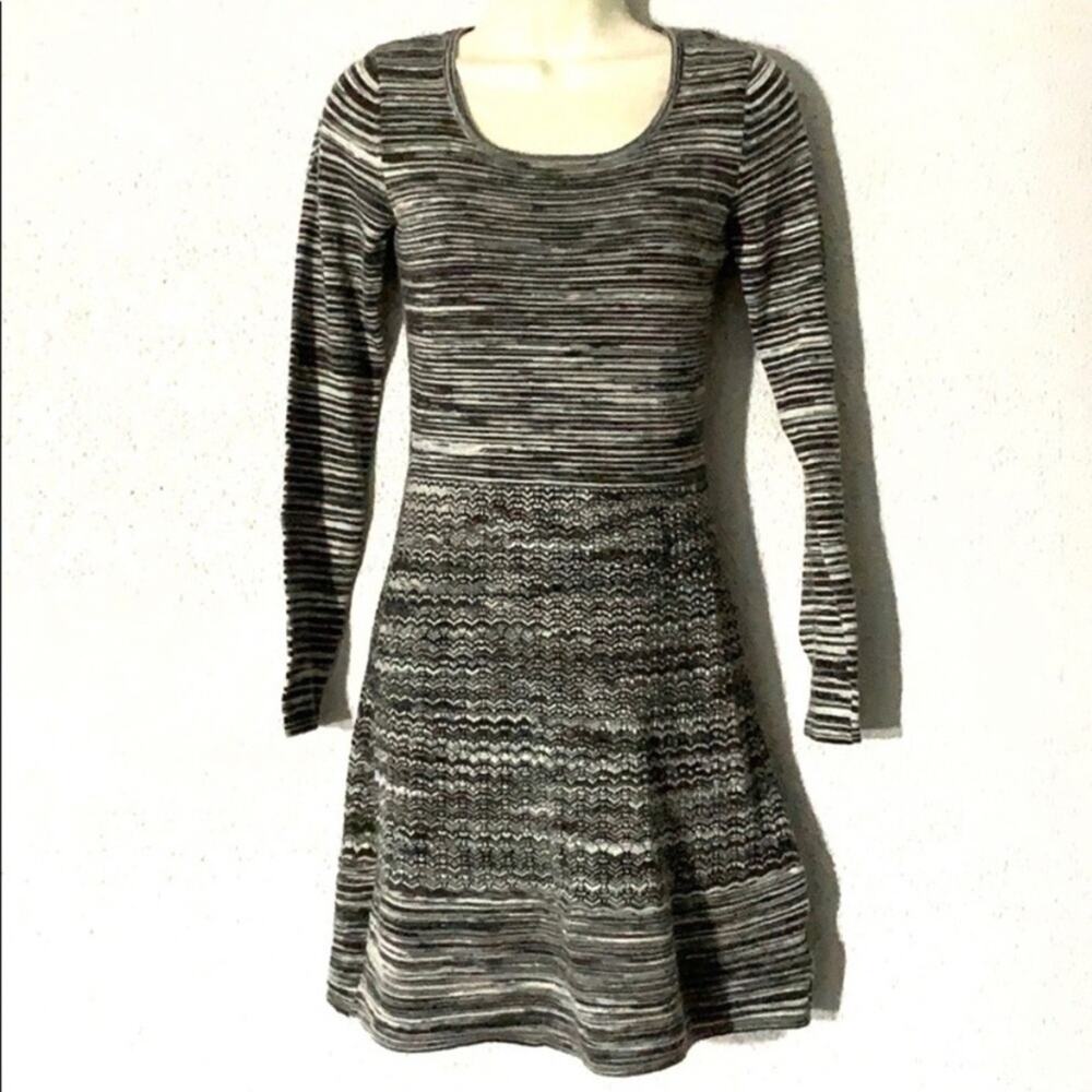 Cynthia Rowley Grey Marled Space Dyed Knit Dress S